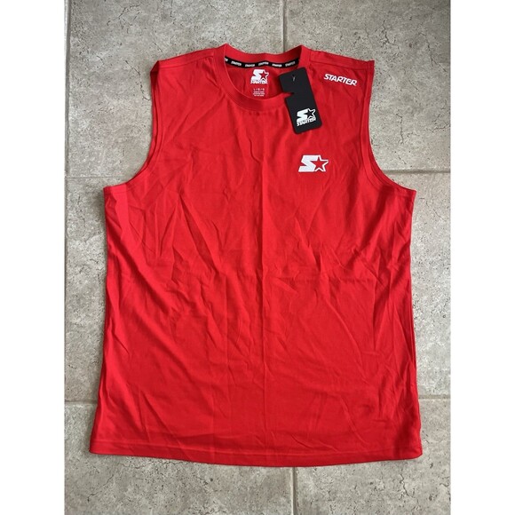 Starter Size Large NWT Logo Graffic Sleeveless Athletic Shirt Red - Picture 2 of 7
